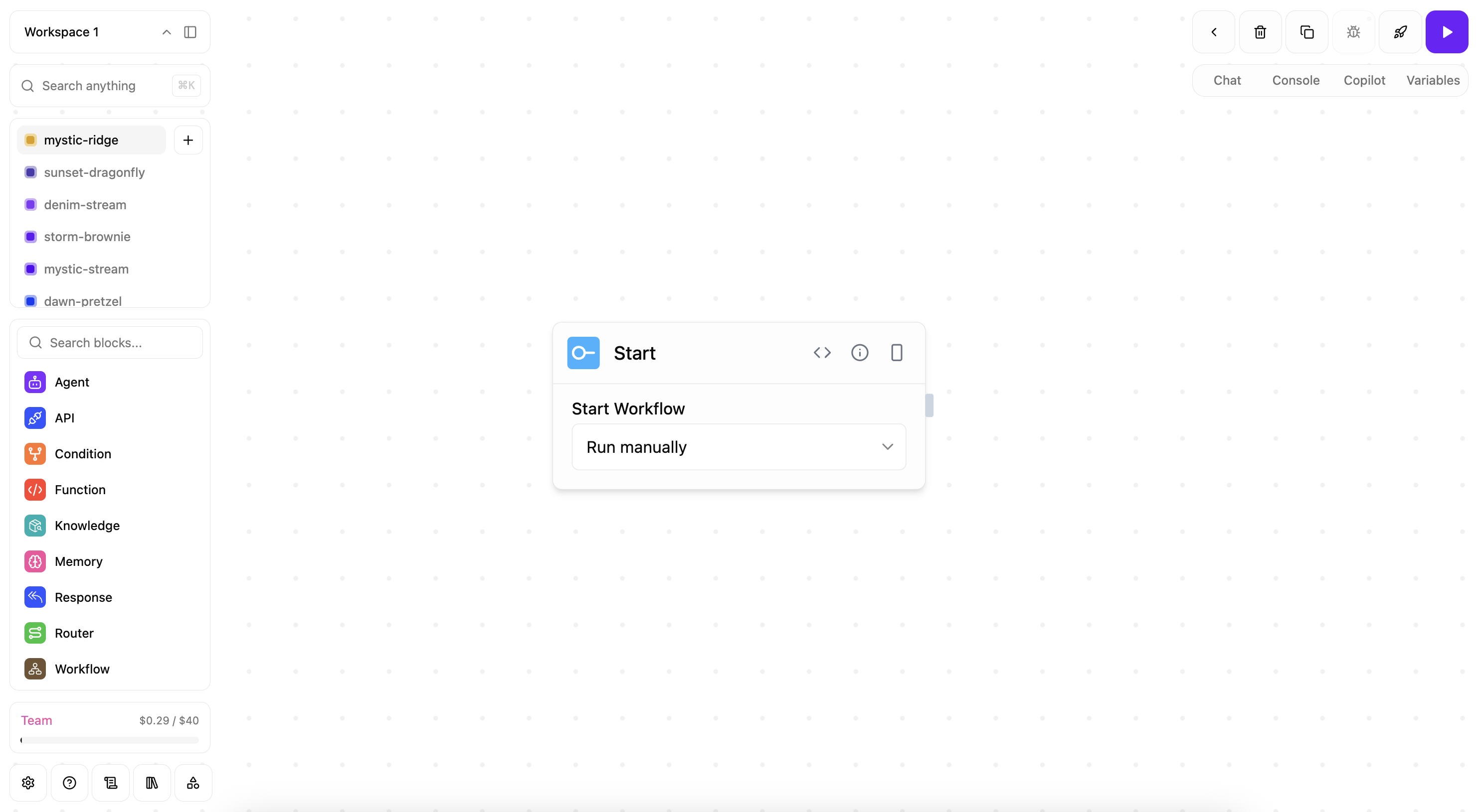 Monetize360 visual workflow canvas